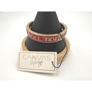 Canvas Style Alabama Roll Tide Bangle OS Enamel Gold Collegiate Core